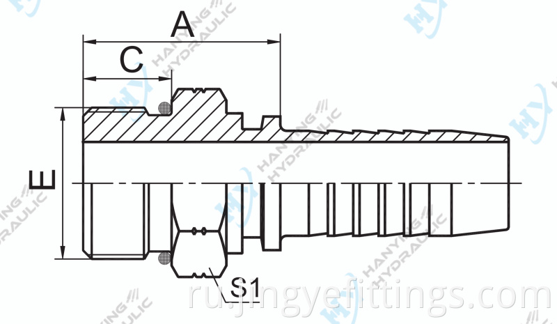 Sae O Ring Male Hydraulic Fittings Drawing